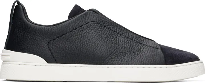 ZEGNA Navy Triple Stitch Sneakers