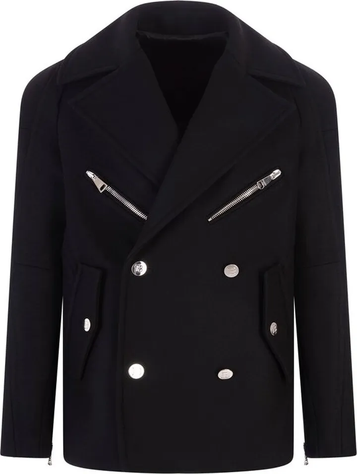 Balmain Double-Breasted Zipped Coat