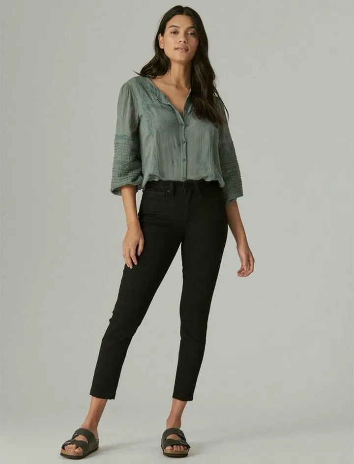 Lucky Brand Women's High Rise Bridgette Skinny Jean - Black 27 x 27