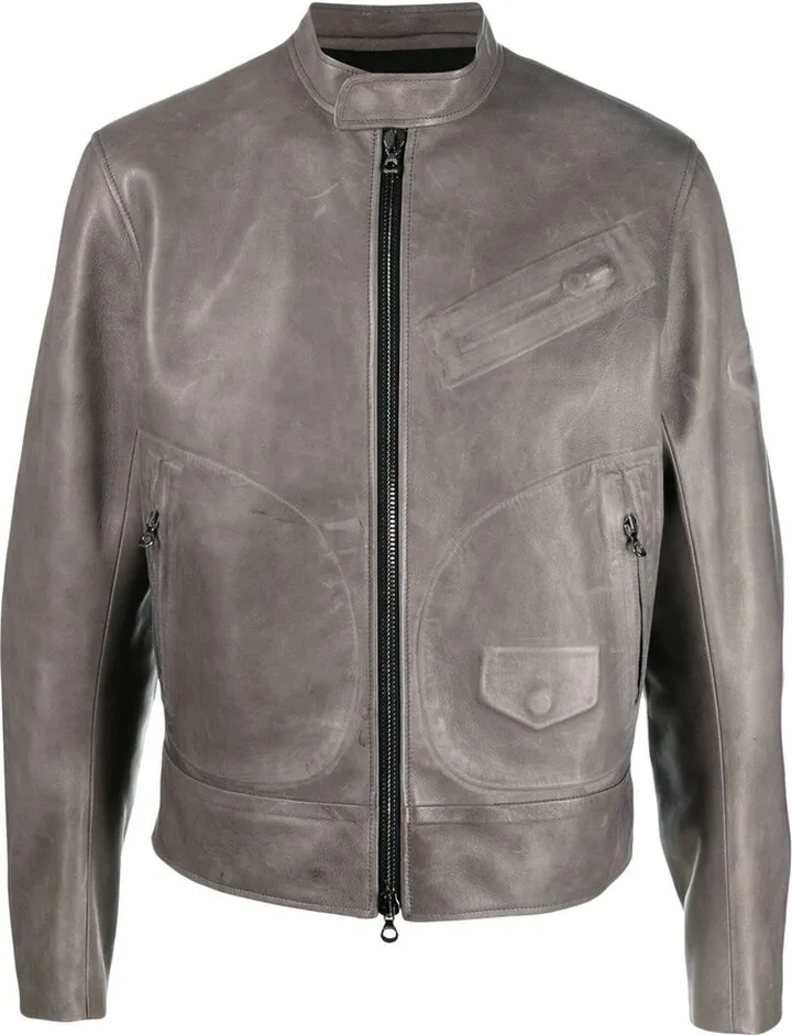 Zip-Up Leather Jacket