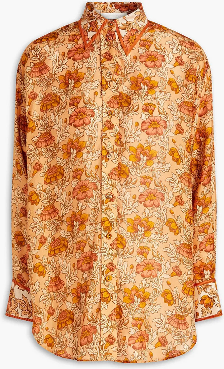 Andie floral-print silk shirt