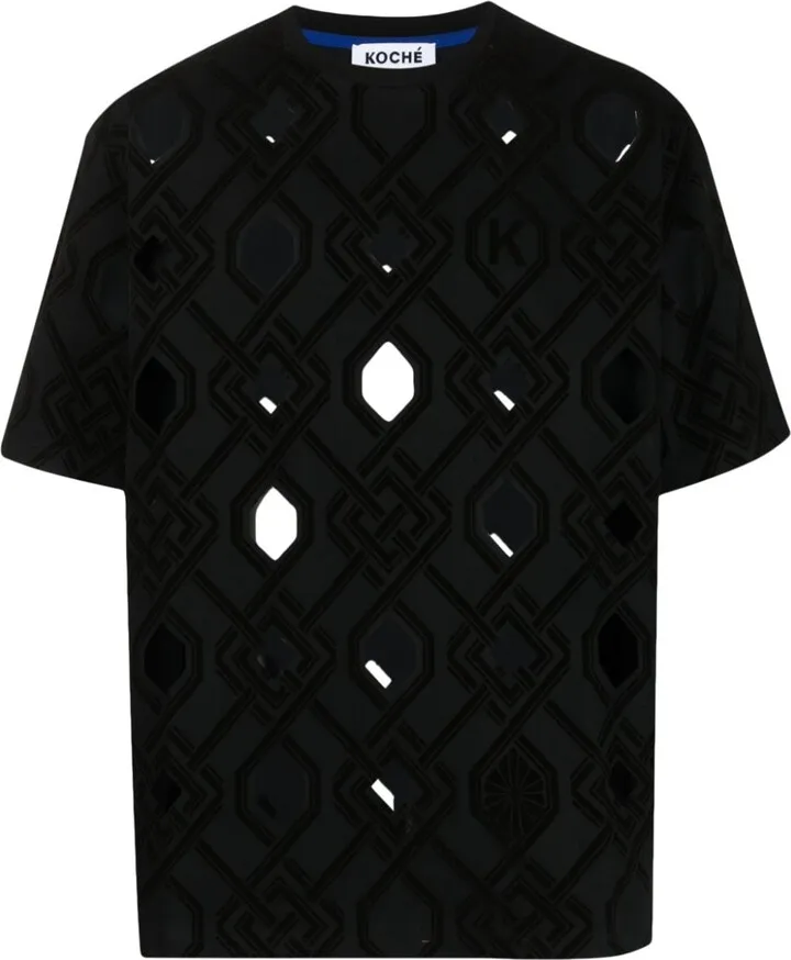 geometric-print cotton T-shirt