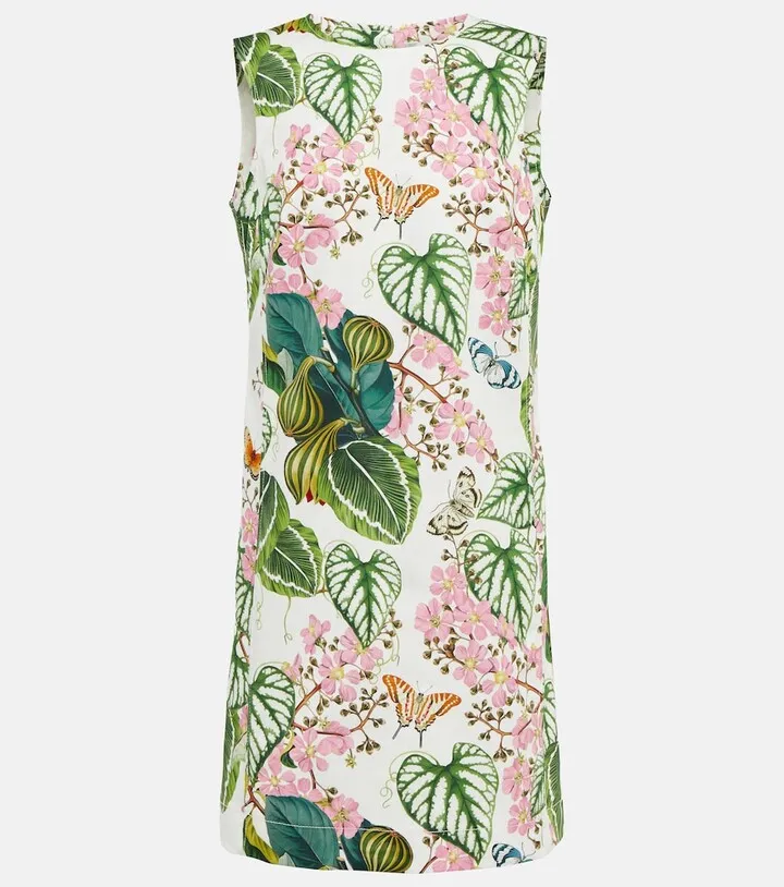 Floral cotton-blend minidress