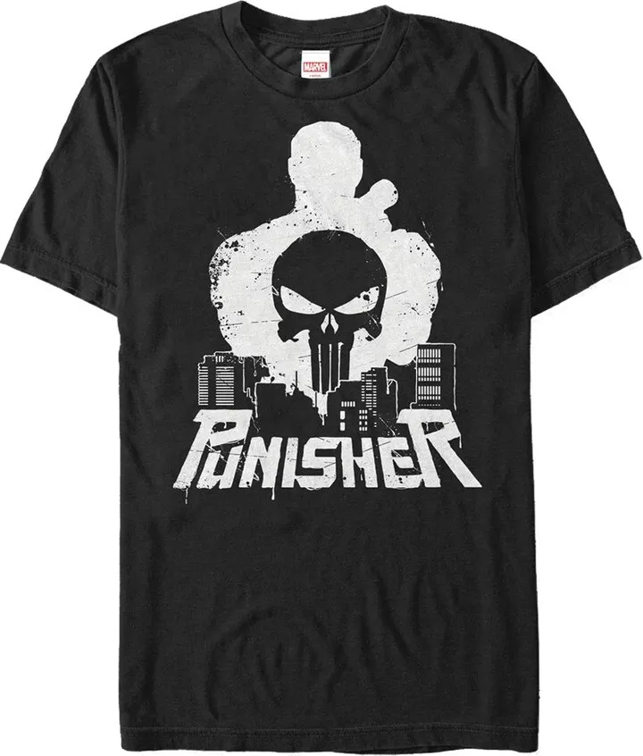 Men's Marvel The Punisher Cityscape T-Shirt - Black - 3X Large
