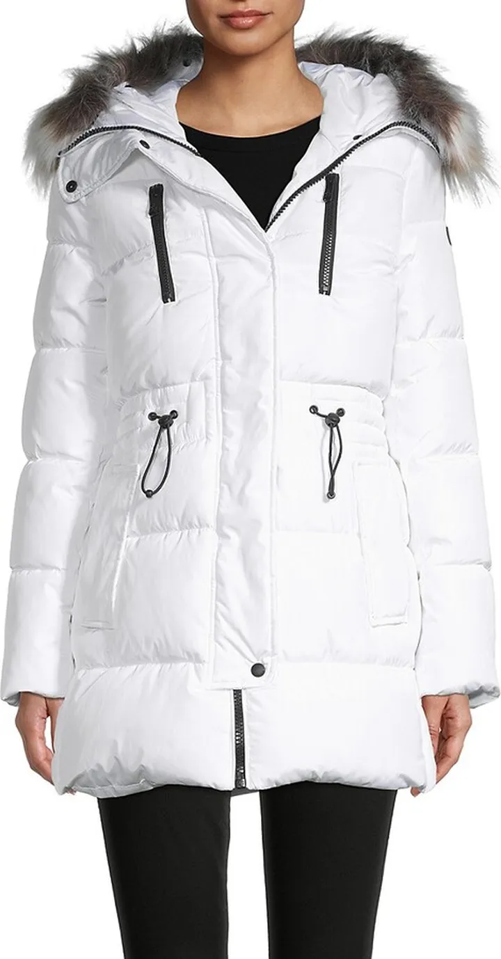 Faux Fur-Trim Puffer Jacket