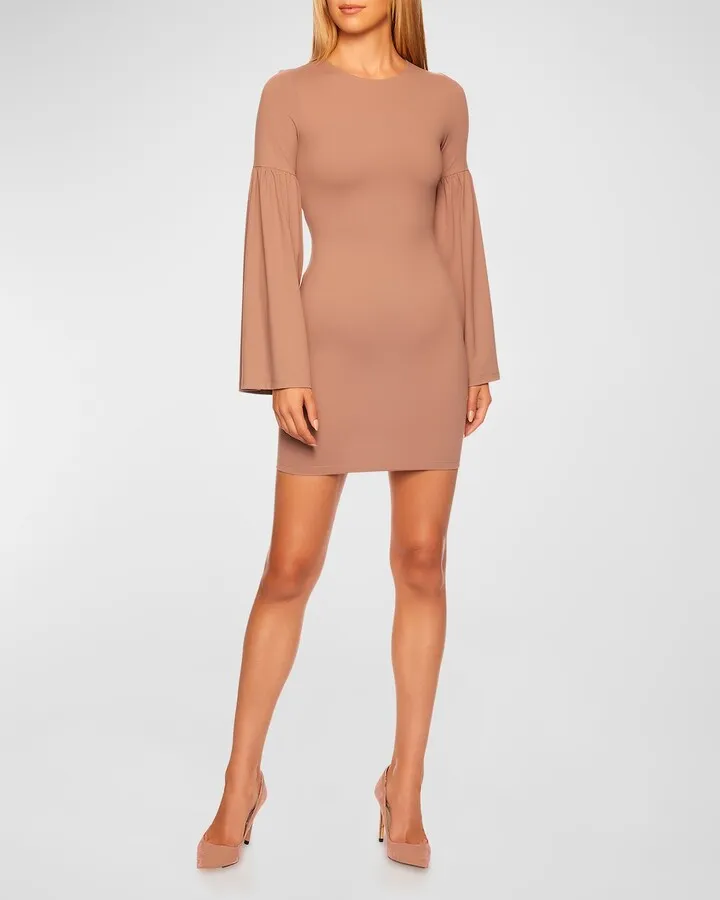 Bell-Sleeve Bodycon Mini Dress