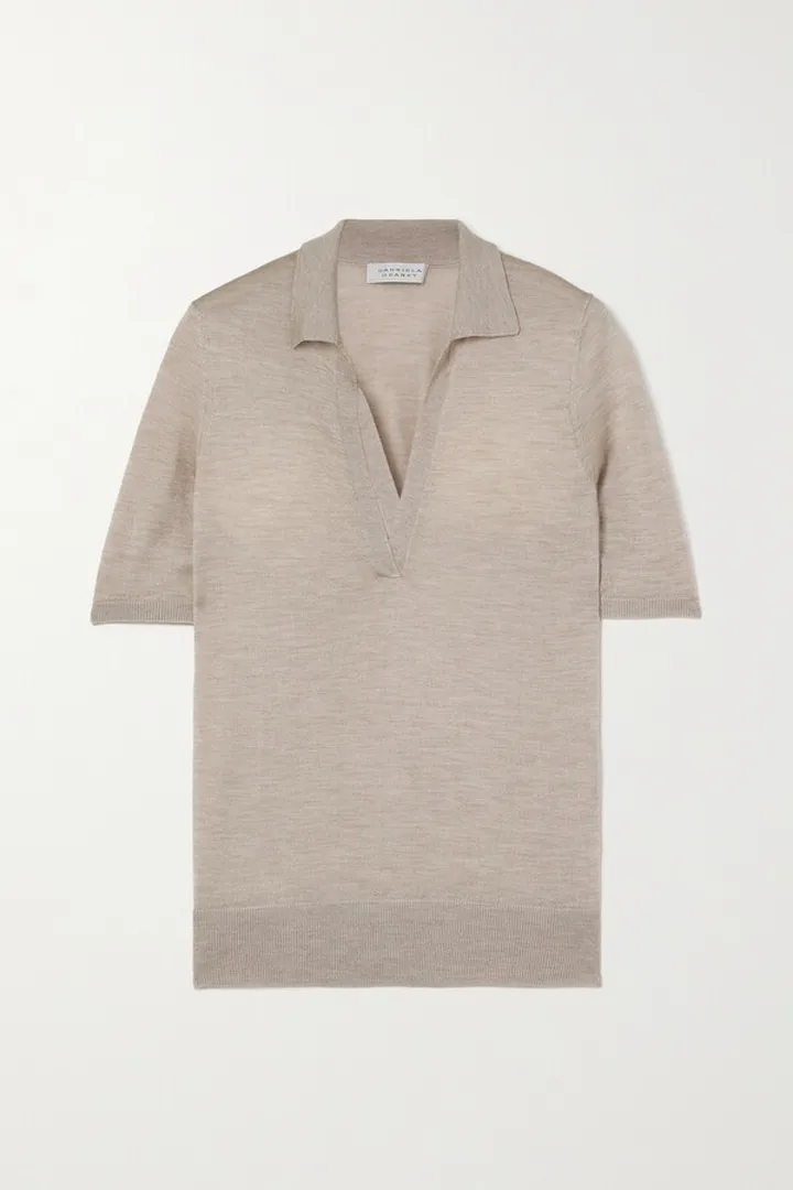 Gabriela Hearst - Frank Cashmere And Silk-blend Polo Shirt - Neutrals