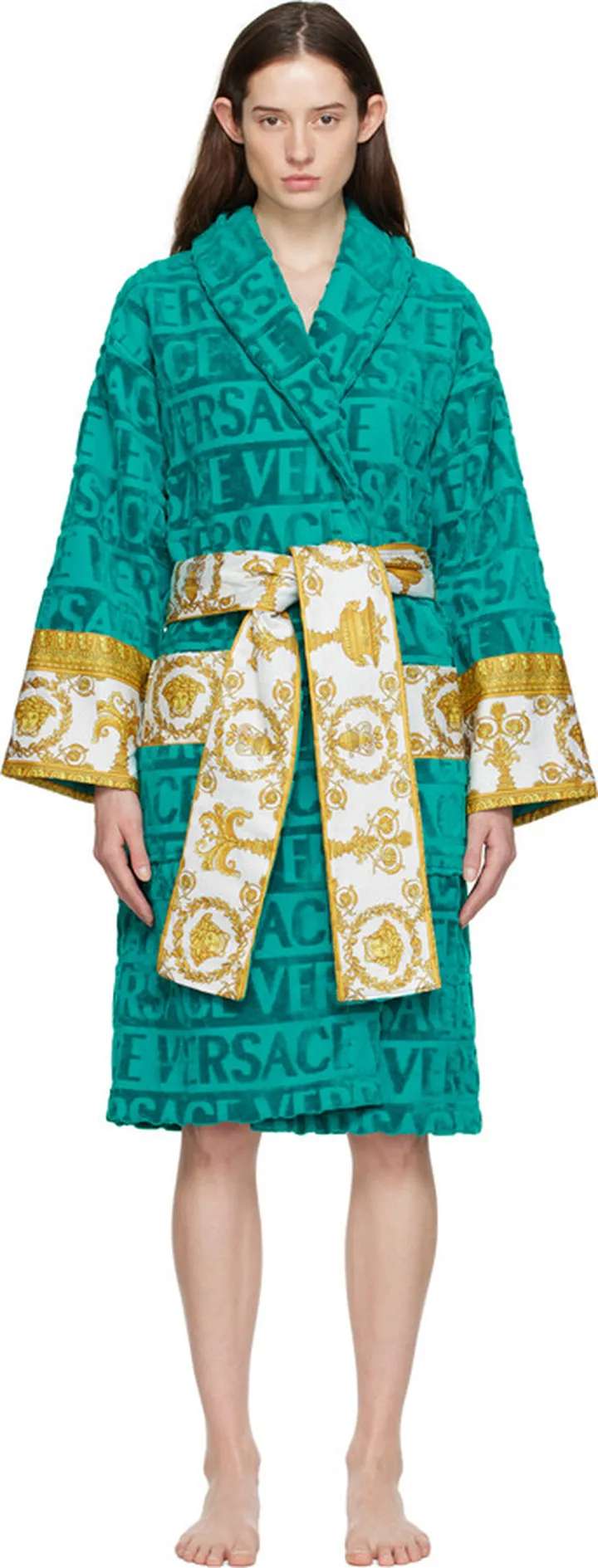 Versace Underwear Blue 'I Heart Baroque' Robe
