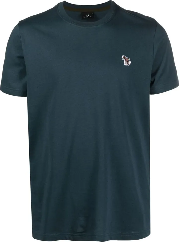 zebra-patch cotton T-shirt