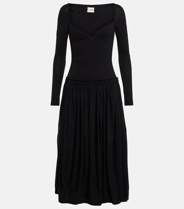 Cotton jersey midi dress
