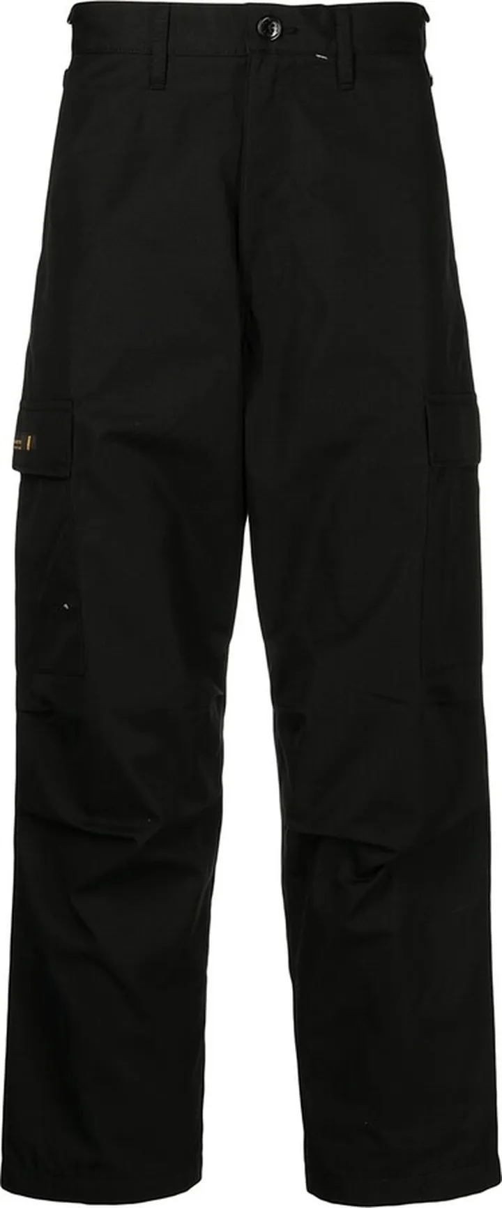 Logo-Patch Cotton Straight Trousers