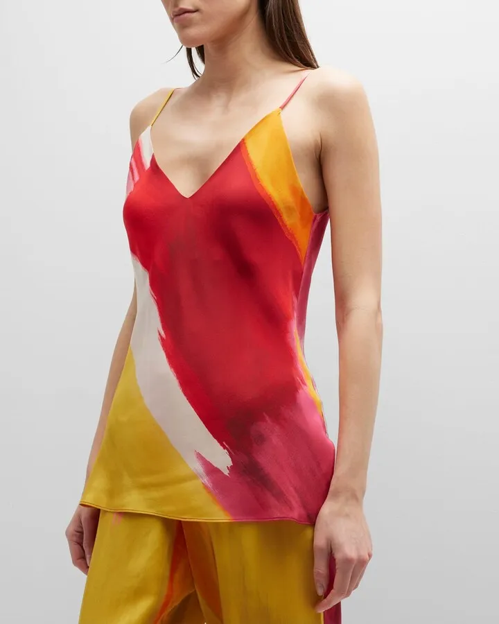 Bohol Brushstroke-Print Silk Cami