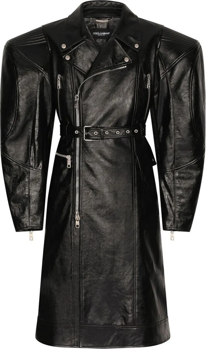 Oversized Leather Trench Coat