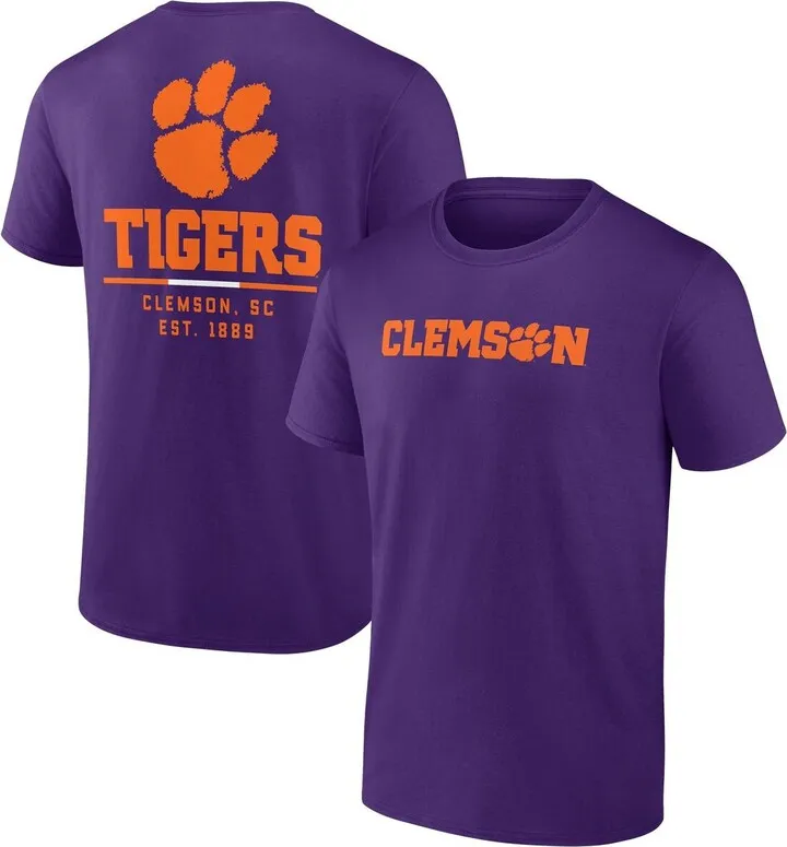 Men's Fanatics Branded Purple Clemson Tigers Game Day 2-Hit T-shirt