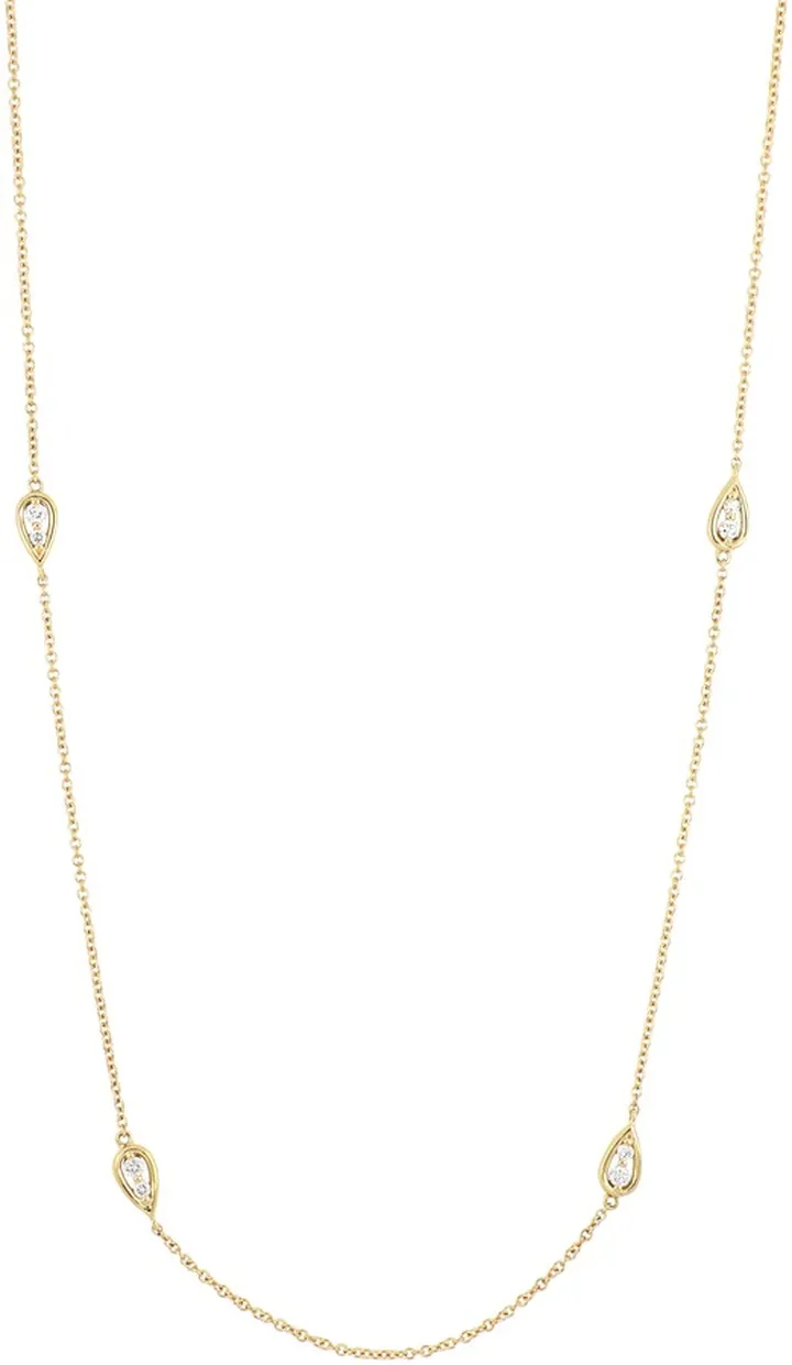 Florentine Diamond Pear Station Necklace