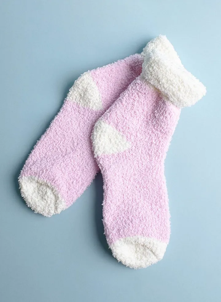 Cozy Slipper Socks Pink