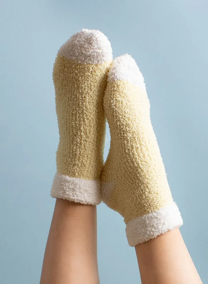Cozy Slipper Socks Yellow