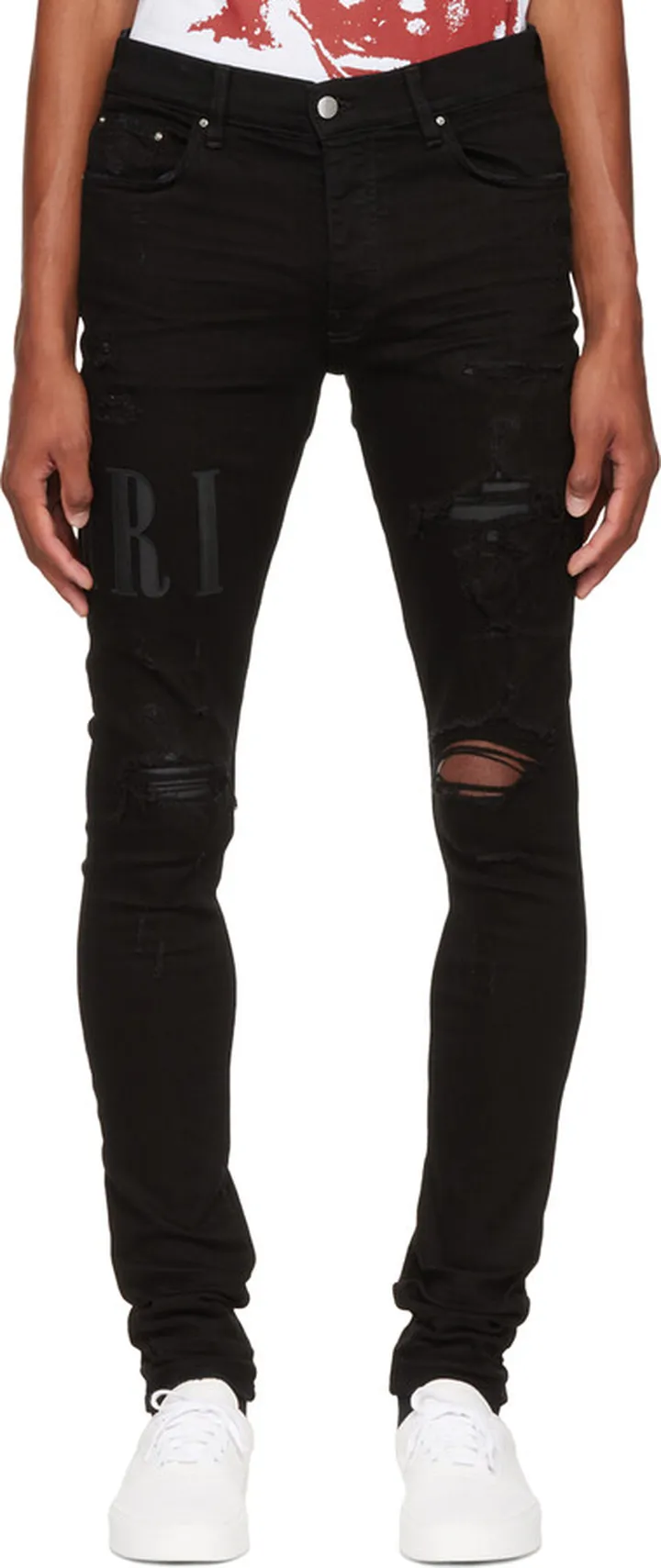 AMIRI Black Leather Core Jeans