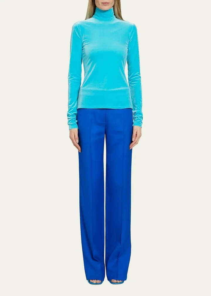Velvet Turtleneck Top
