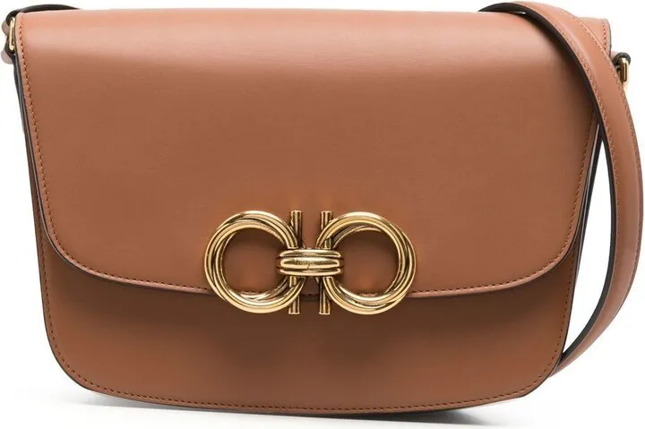 Sella Brown Logo Plaque Messenger Bag