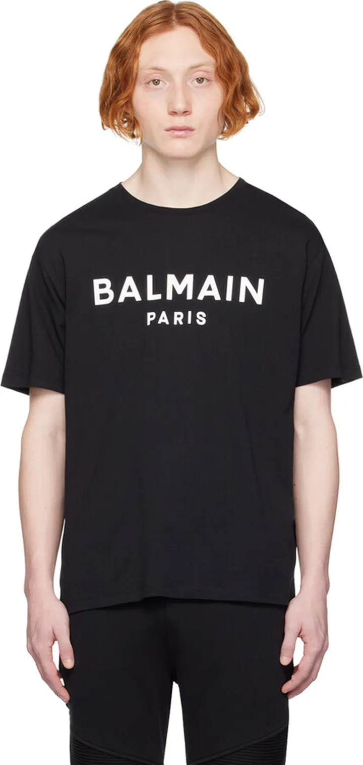 Balmain Black Printed T-Shirt