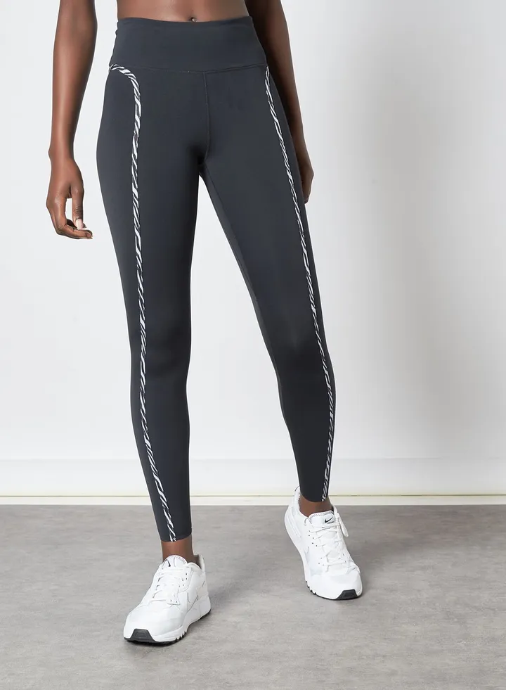 One Luxe Icon Clash Leggings Black/Purple Chalk