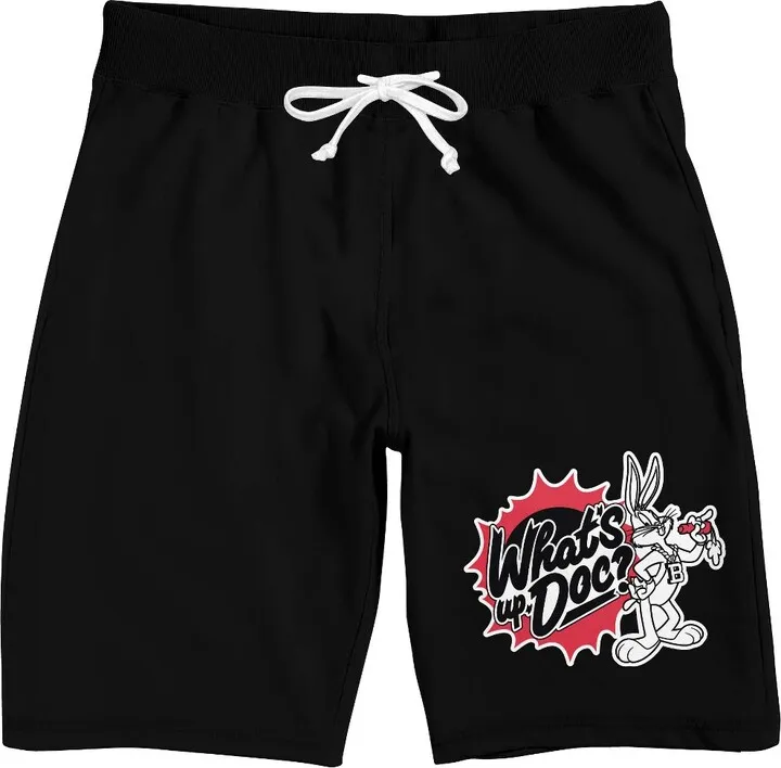 Looney Tunes Bugs Bunny What's up Doc Men’s Black Sleep Pajama Shorts-XL
