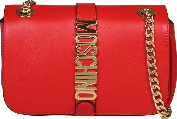 Leather Shoulder Bag With Logo Lettering