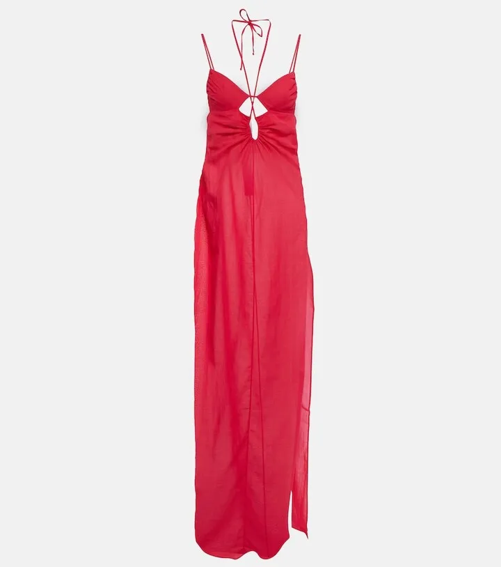 Cutout halterneck maxi dress