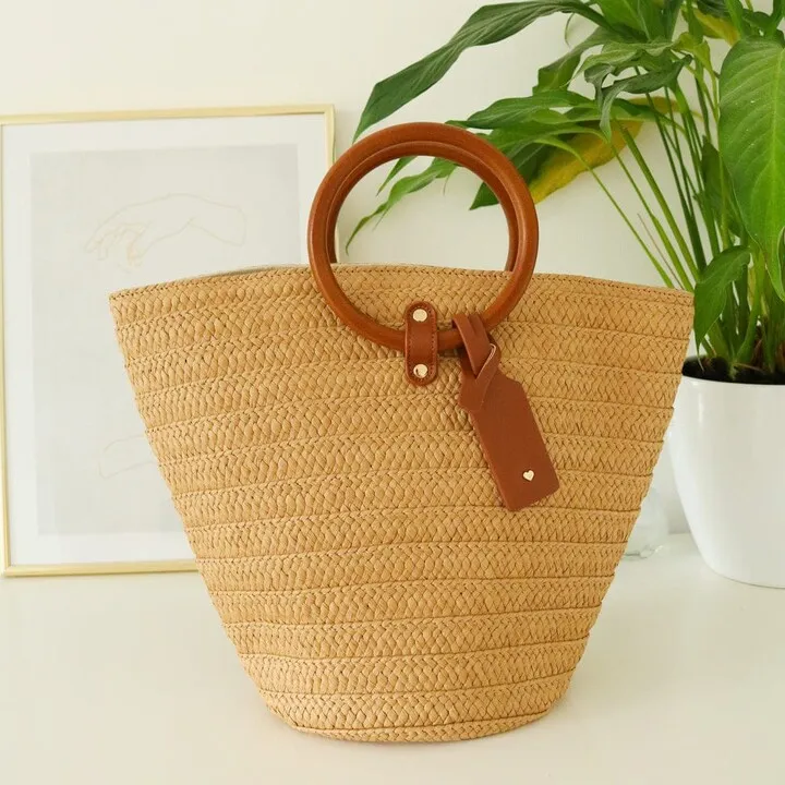 Johnny Loves Rosie - Charlie Straw Basket Bag