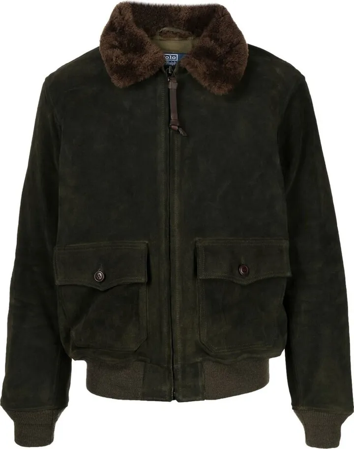 Faux-Fur Collar Bomber Jacket
