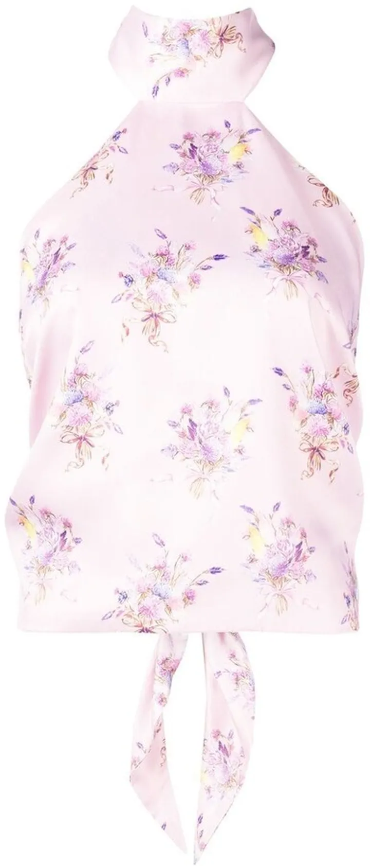 Floral-Print Halterneck Blouse