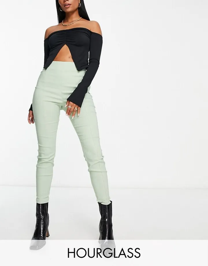 ASOS DESIGN Hourglass high waist pants in skinny fit in khaki