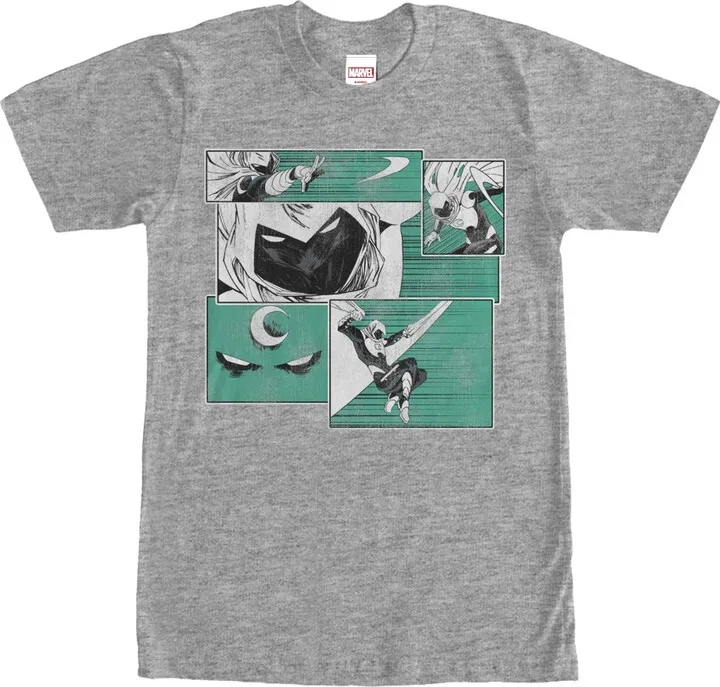Men's Marvel Moon Knight Panels T-Shirt - Athletic Heather - Small