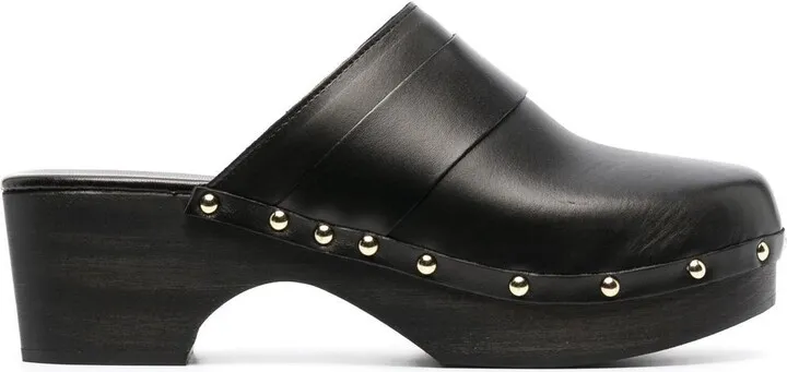 Bibi 60mm leather wooden clog