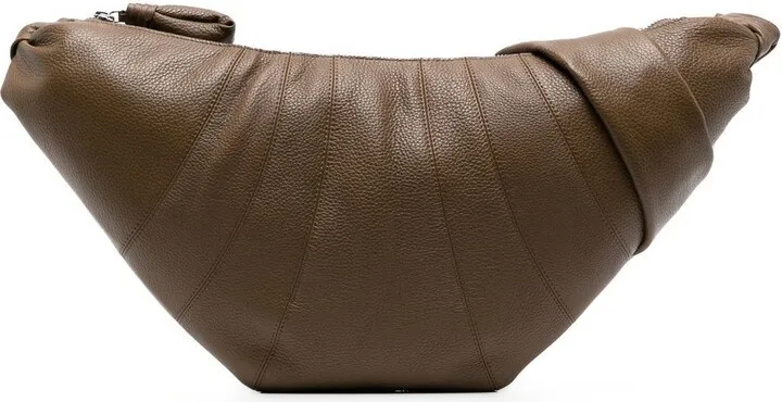 Croissant leather shoulder bag