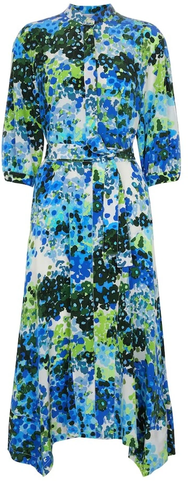 Olivia floral silk shirt midi dress