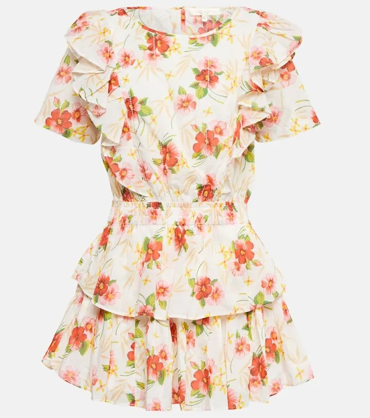 Natasha printed cotton minidress