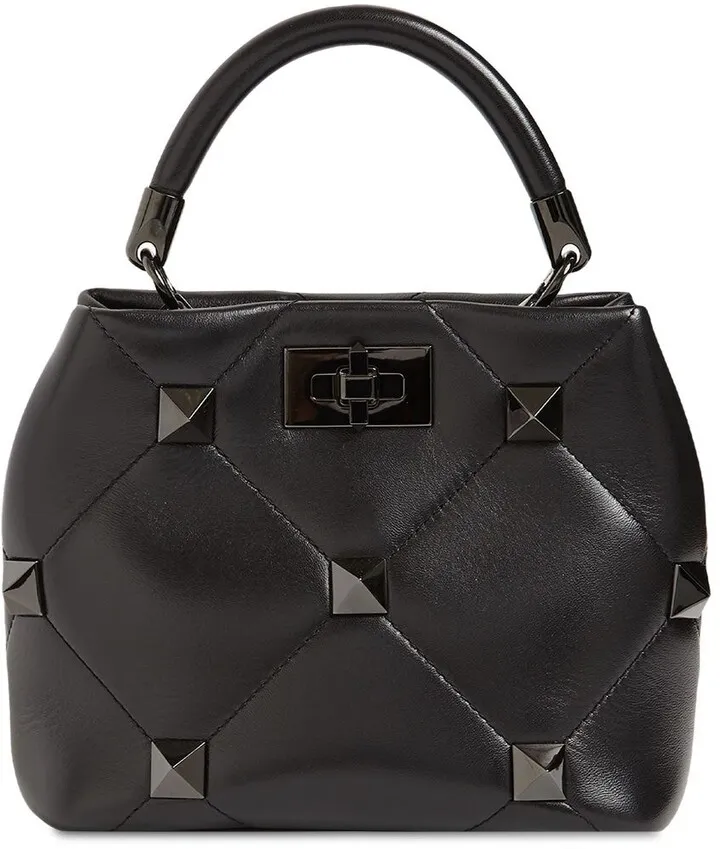 Sm Roman Stud Leather Bucket Bag