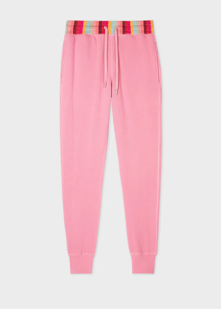 Women's Dusky Pink Lounge Sweatpants With 'Swirl Stripe' Trims