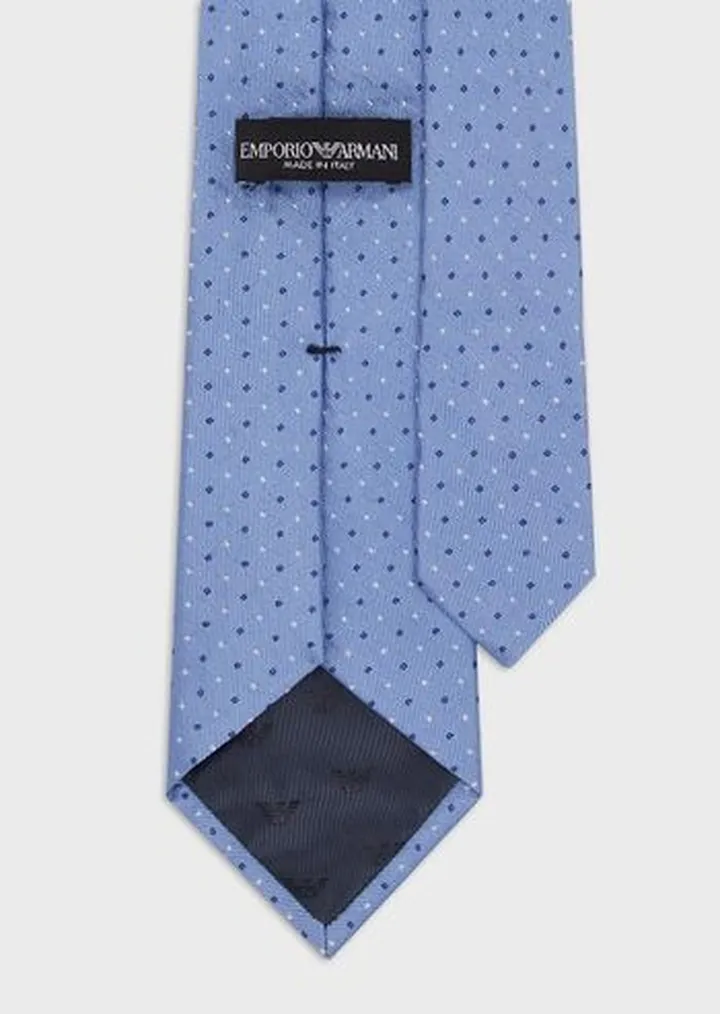 Wrinkled-effect jacquard silk-blend tie