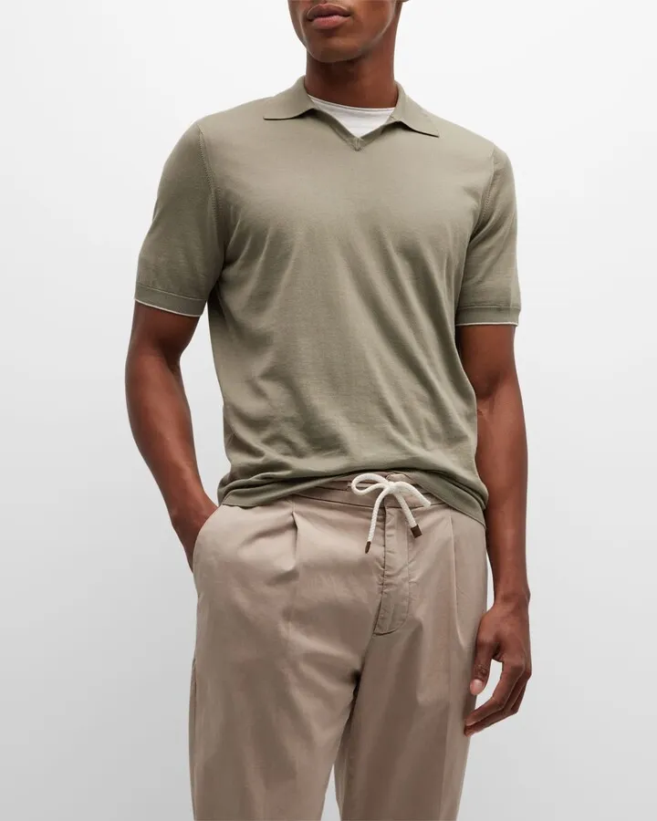 Men's V-Neck Polo Shirt