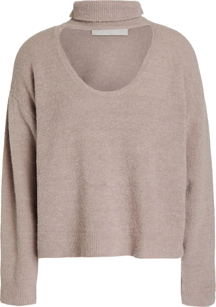 Cutout knitted turtleneck sweater