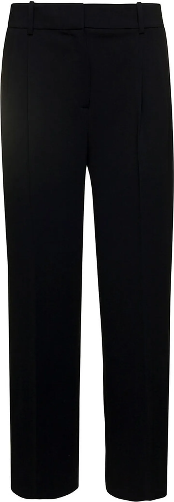 Black High Waisted Straight Leg Trousers In Triacetate Woman
