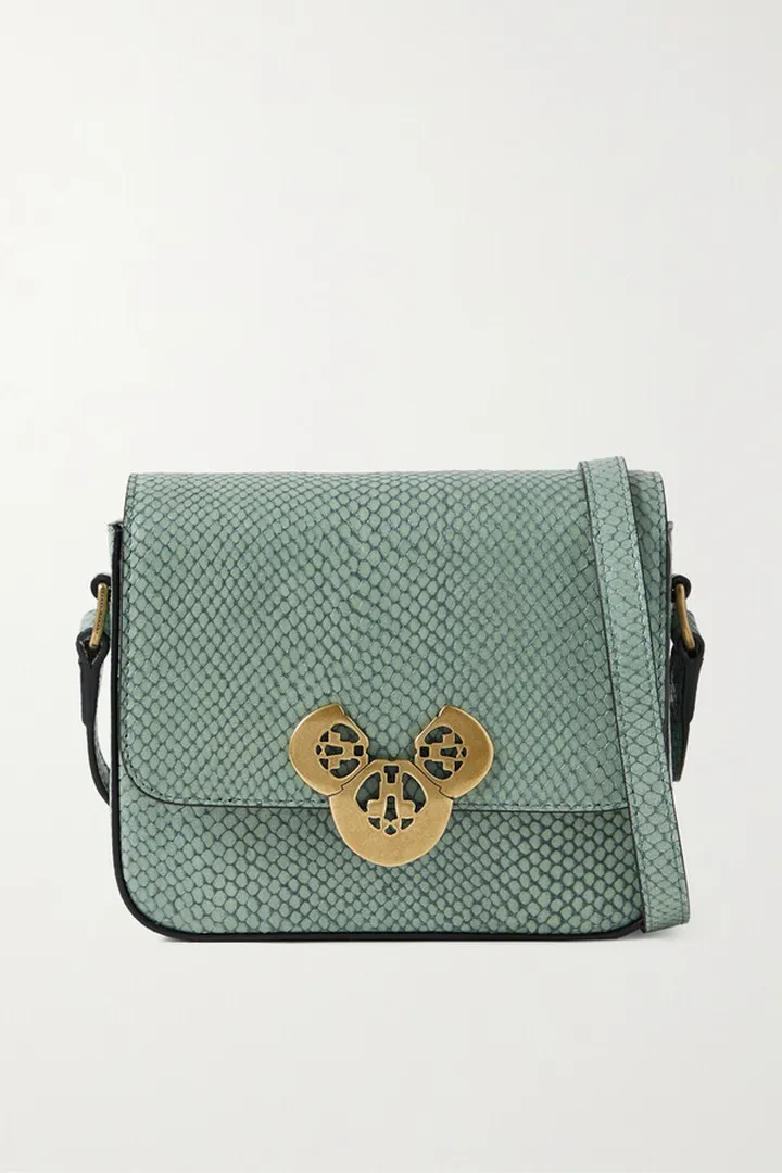 Isabel Marant - Elda Mini Snake-effect Leather Shoulder Bag - Green