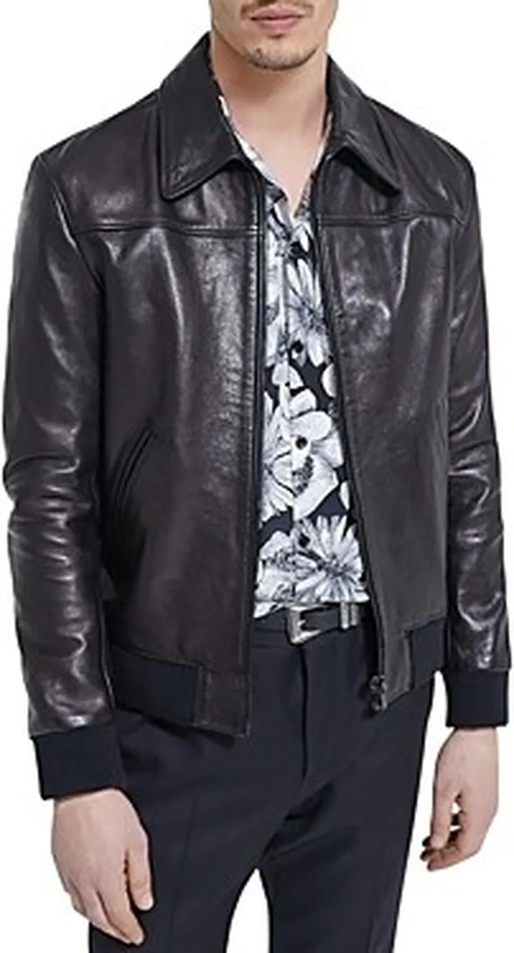 The Kooples Leather Bomber Jacket