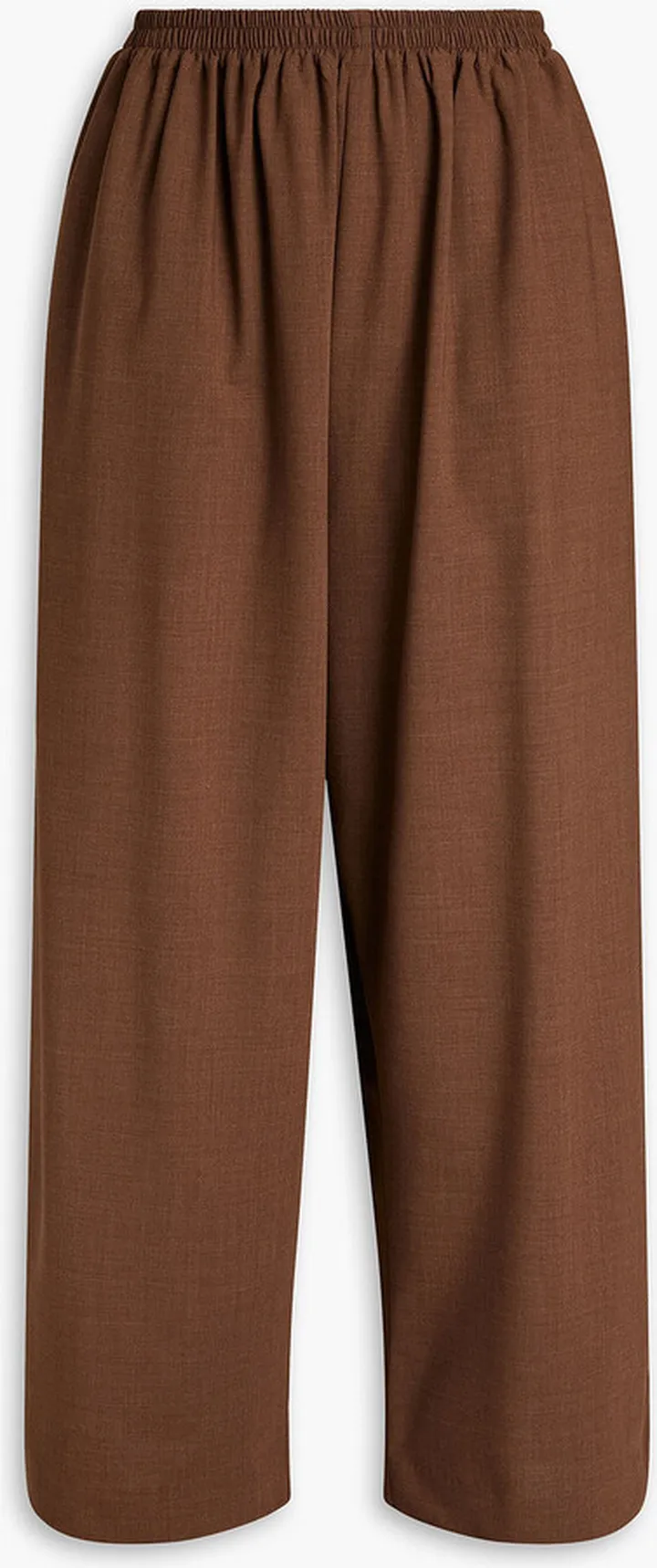 Cropped wool-blend wide-leg pants