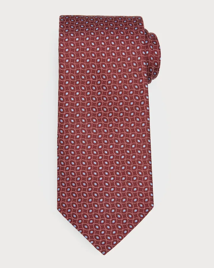 Men's Geometric-Print Silk Tie