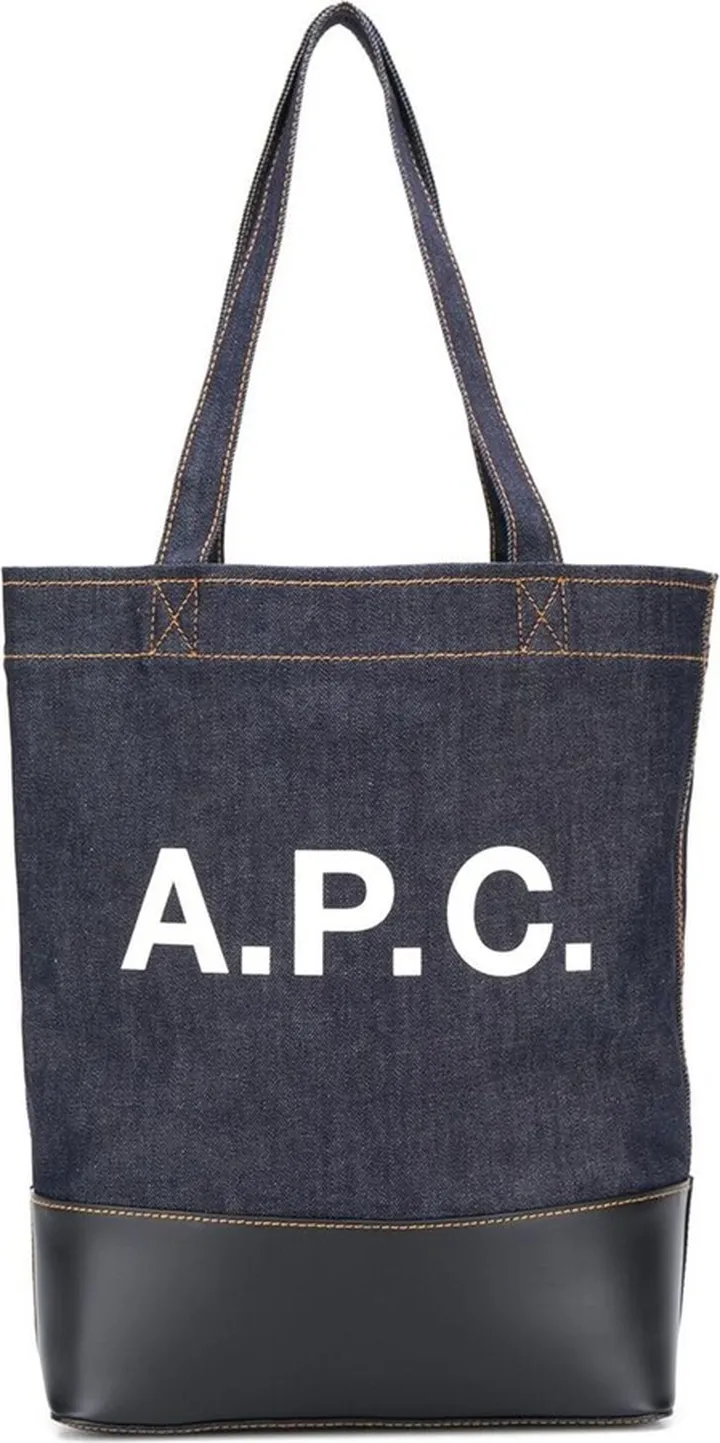 Logo Print Denim Tote