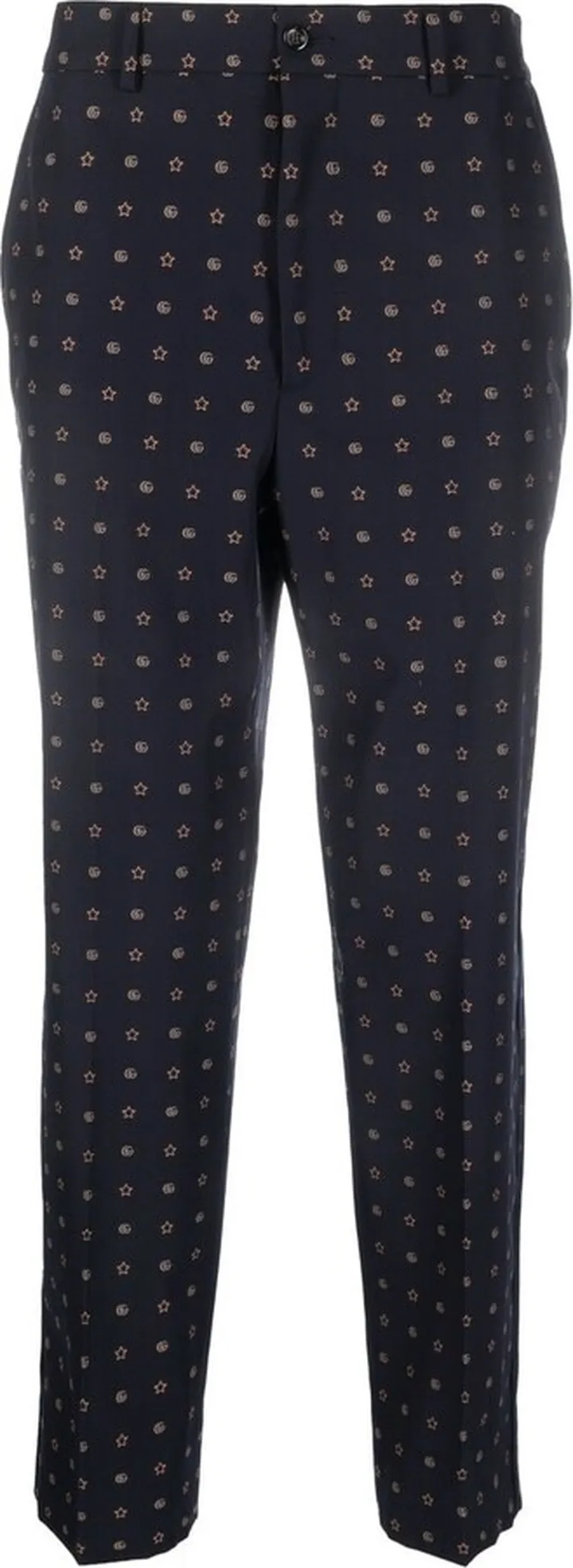 Monogram Polka-Dot Straight Trousers